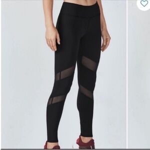 Fabletics Gaviota Leggings Black Mesh Panel Leggings